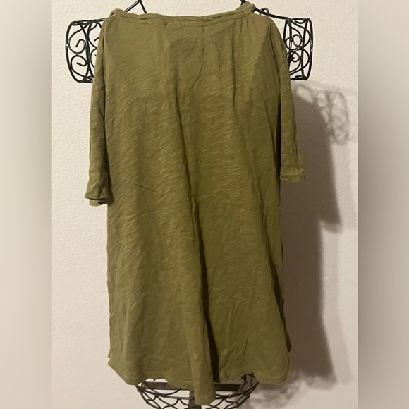 Maeve by Anthropologie Cold Shoulder Sz Small Green Top - Picture 6 of 8